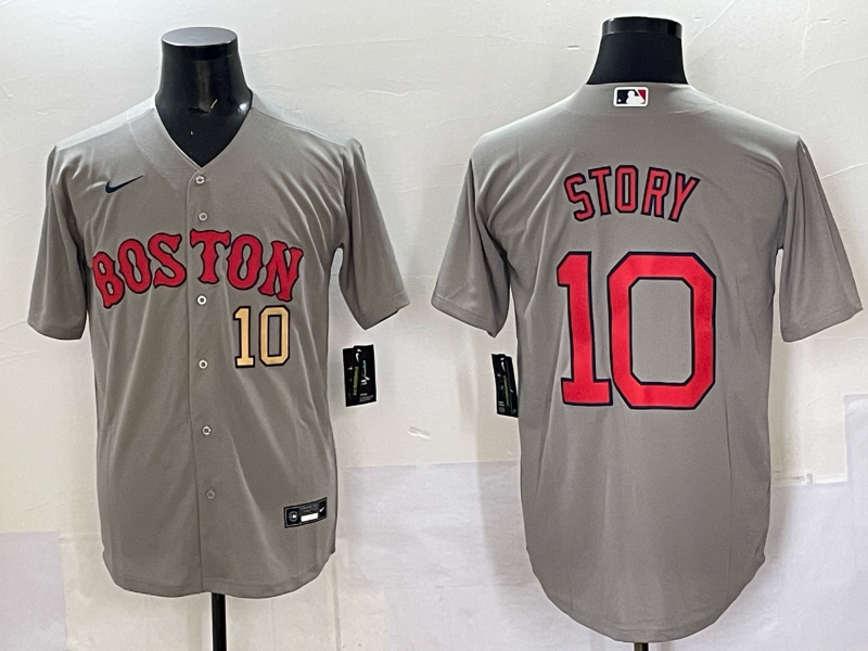 Men Boston Red Sox #10 Story grey 2025 Nike MLB Jersey 03